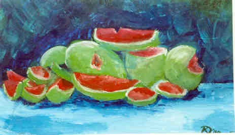watermelon still life
